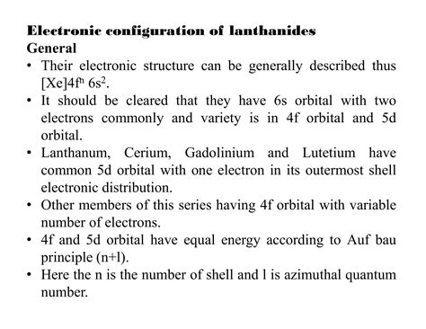 SOLUTION: Electronic configuration of lanthanides - Studypool