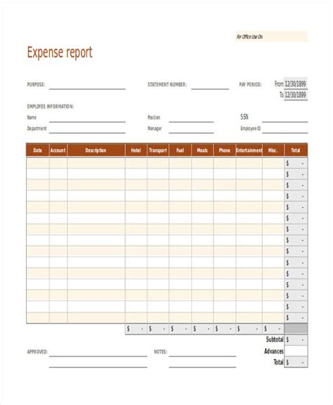 FREE 32+ Expense Report Form Samples, PDF, MS Word, Google Docs, Excel