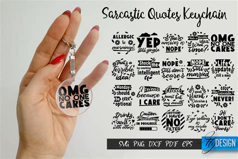 Sarcastic Keychain SVG Bundle. Funny Keychain Quotes SVG. By Fly Design | TheHungryJPEG