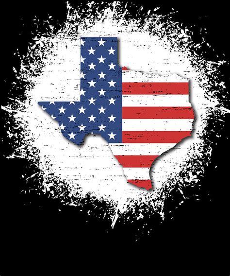 Patriotic American Texan Gift American Flag State of Texas Drawing by ...