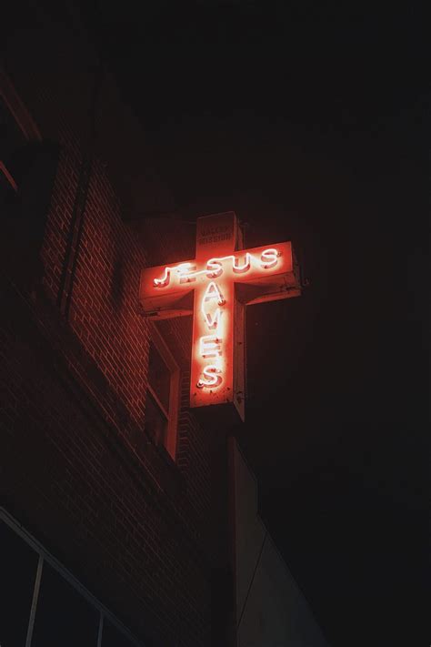 Jesus Saves Neon Sign on Cross | Cross wallpaper, Picture collage wall ...