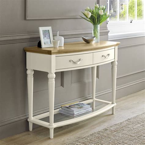 Montreux Pale Oak and Antique White Console Table With Drawers - Avenue Interiors Dorchester