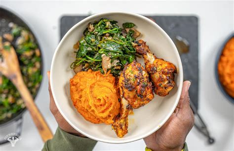 Healthy Soul Food Lunchbox: Chicken, Spinach & Yams - Fit Men Cook