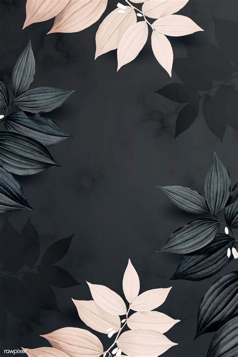 Foliage pattern black background vector | premium image by rawpixel.com ...