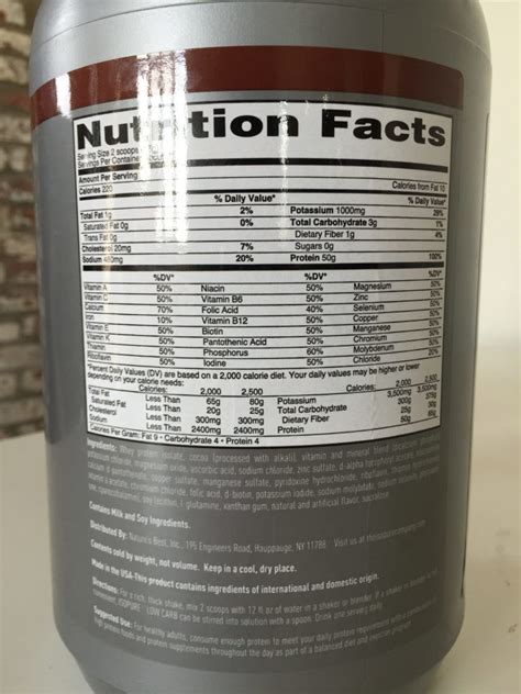 Isopure Low Carb Protein Powder Dutch Chocolate Nutrition Facts | Besto ...