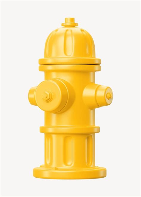 3D yellow fire hydrant, element | Free Photo Illustration - rawpixel