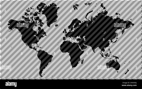 World map with Stripes diagonal pattern textured. Flat Earth, globe, worldmap. Vector ...