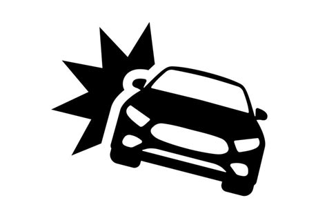 Car crash vector icon. Car accident symbol isolated