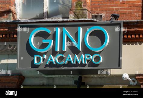 A sign outside Gino D'Acampo Italian restaurant on Castle Stree in Liverpool Stock Photo - Alamy