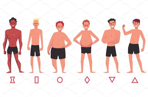 Human body and male figures types | Healthcare Illustrations ~ Creative ...