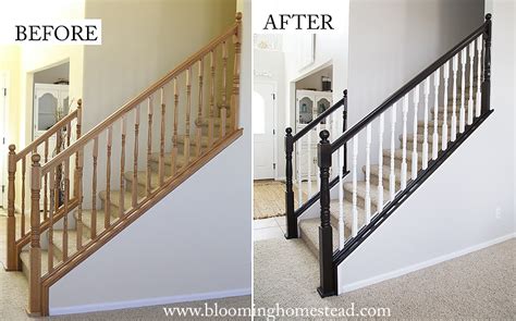 DIY Stair Railing Makeover - Blooming Homestead