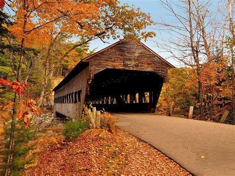 Covered Bridge in Autumn - Image Abyss