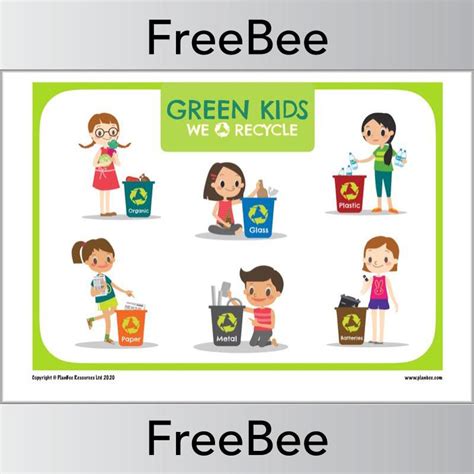 Free Recycling Poster for Kids by PlanBee