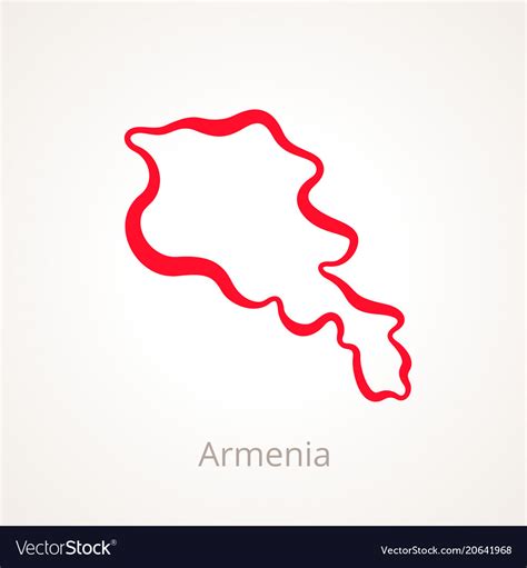 Armenia - outline map Royalty Free Vector Image