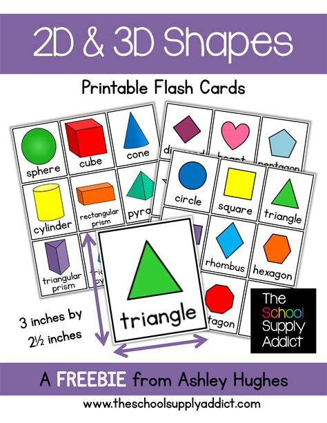 Flash Cards_2D & 3D Shapes.pdf | Teaching shapes, Shapes worksheet kindergarten, Math centers