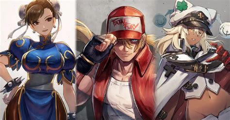 Lv01Kokuen's fighting game art showcases beautiful characters from all over the fighting game genre