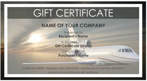 7 Free Sample Travel Gift Certificate Templates - Printable with Fresh ...