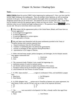 Chapter 16, Section 1 Reading Quiz Doc Template | pdfFiller