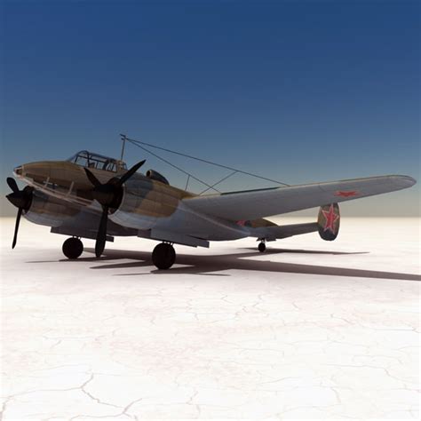 petlyakov pe 2 bomber 3d model