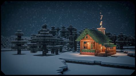 Minecraft: Snowy Log Cabin [Tutorial] | Minecraft houses, Minecraft ...