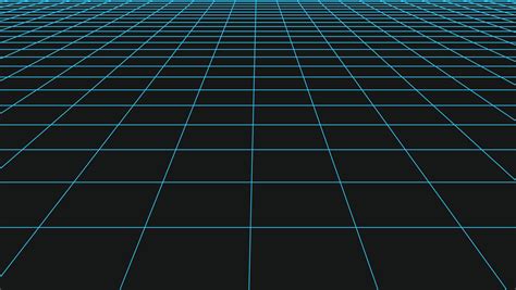 Perspective grid vector. 3D floor space, detailed blue lines on black ...