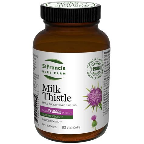 Milk Thistle Capsules - 2X more potent - St. Francis Herb Farm