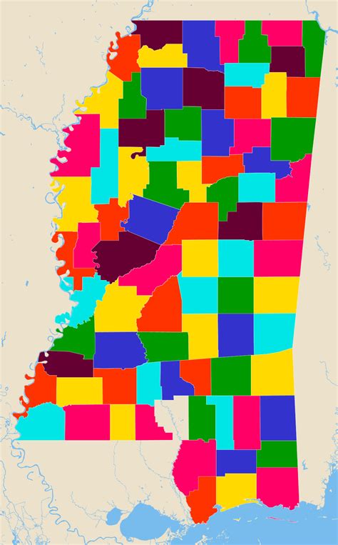 Counties in Mississippi - AtlasBig.com