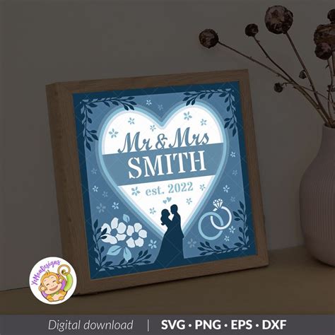 Customizable 3D WEDDING SVG Shadow Box Template Wedding Light - Etsy in ...