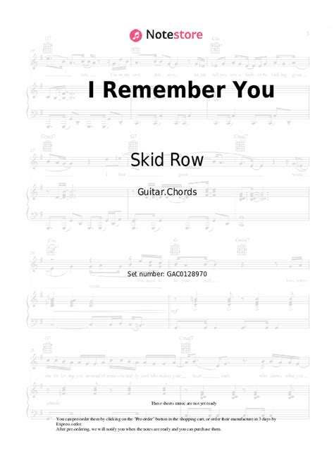 I Remember You chords guitar Skid Row in Note-Store.com | Guitar.Chords ...