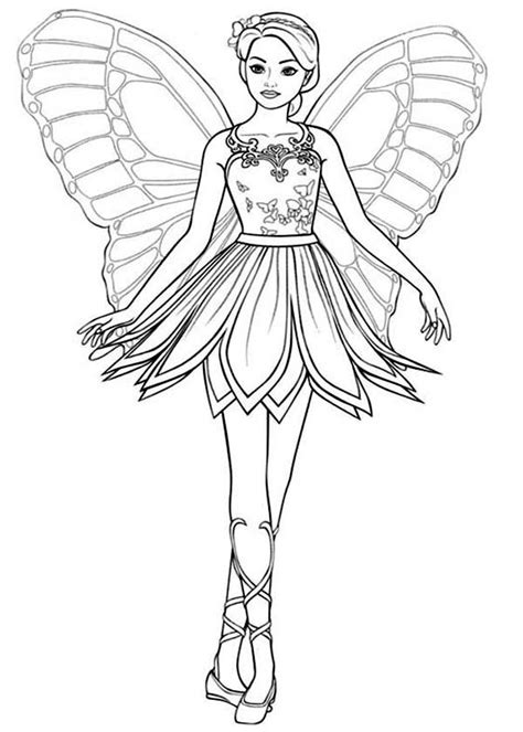 Picture Of Barbie Mariposa Coloring Pages : Bulk Color | Fairy coloring pages, Ballerina ...