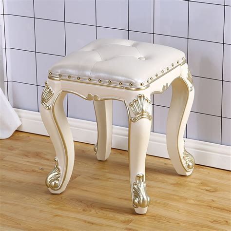 Mind-century Ottoman Leather Stool Upholstered Ottoman Stool