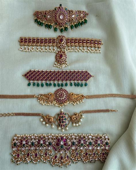 Antique Style Choker Necklace Designs - South India Jewels