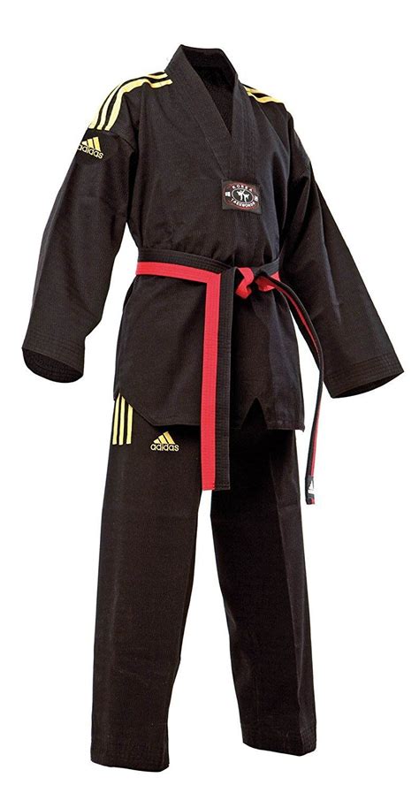 adidas Champion II Taekwondo Dobok Uniform with Black V Neck | Black ...