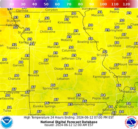 NOAA Graphical Forecast for Missouri