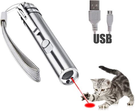 Laser Pointer for Cats USB Rechargeable, Cat Dog Interactive Lazer Toy, Pet Training Exercise ...