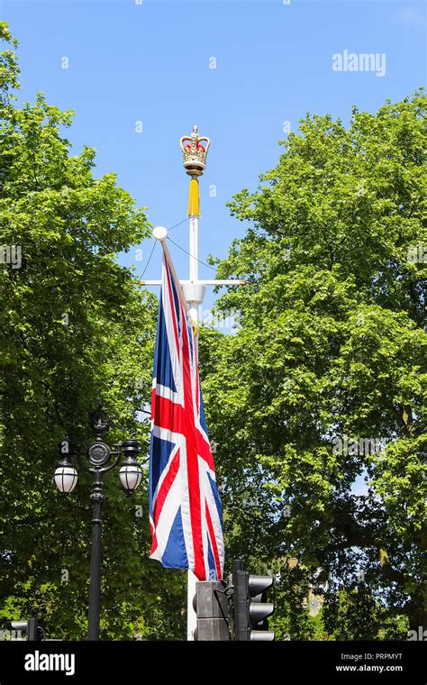 United Kingdom flag in The Mall Stock Photo - Alamy