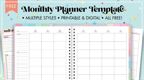 FREE Monthly Planner Printable PDF - World of Printables