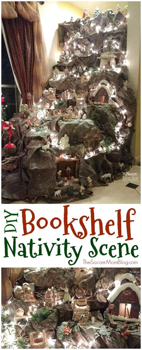 DIY Bookshelf Nativity Scene (Video Tour) - The Soccer Mom Blog