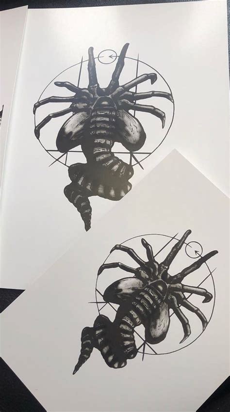 Facehugger Xenomorph Alien Geometric Art Horror Prints | Etsy