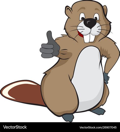 Cartoon beavers three Royalty Free Vector Image