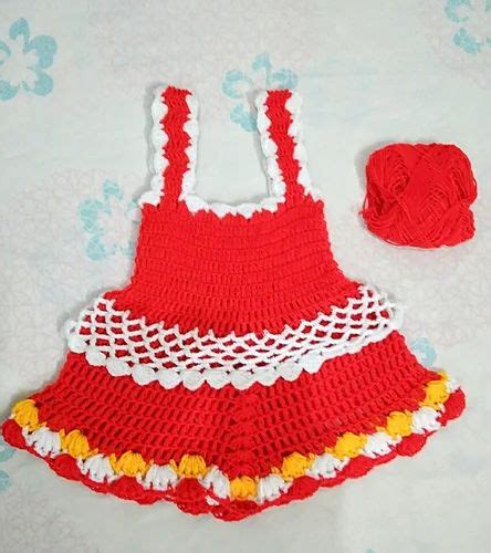 Red Crochet Baby Frock at Rs 250/piece in Ghaziabad | ID: 17196568230