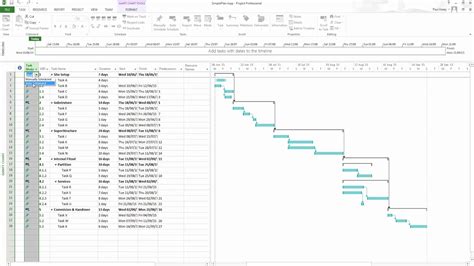 Simple Project Plan in Microsoft Project - YouTube