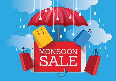 Vector Monsoon Sale Banner Poster with Gadget and Umbrella 143339 Vector Art at Vecteezy