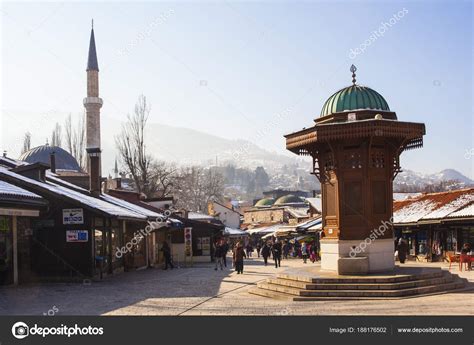 The Sebilj wooden fountain, Sarajevo – Stock Editorial Photo © bepsimage #188176502