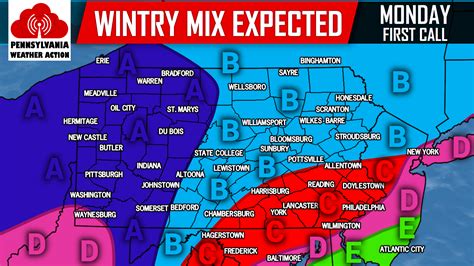 First Call for Monday's Wintry Mix - PA Weather Action