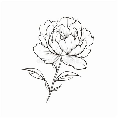 Minimalistic Peony Flower Drawing: Simplified Line Work for Trendy ...