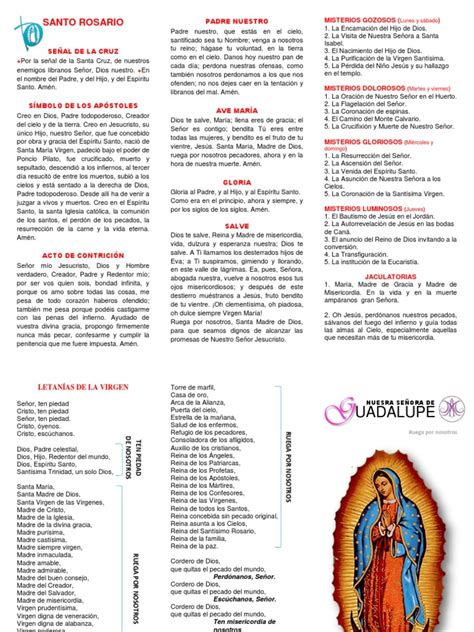 SANTO ROSARIO A MARÍA GUADALUPE.pdf | María, madre de Jesús | Cristo ...