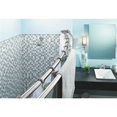 Moen 60-in Chrome Curved Adjustable Double Shower Curtain Rod at Lowes.com