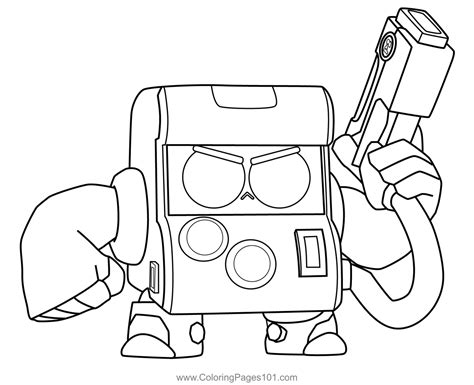 8 Bit Brawl Stars Coloring Page for Kids - Free Brawl Stars Printable Coloring Pages Online for ...