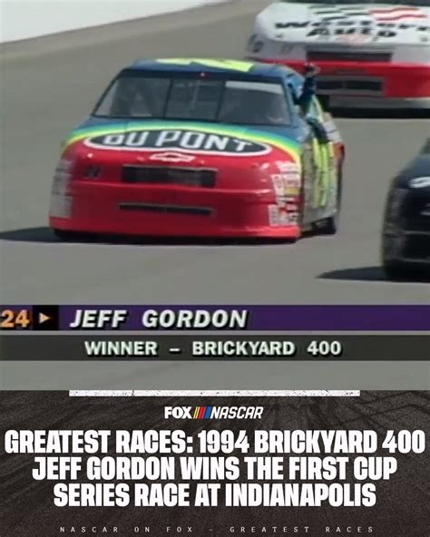 Jeff Gordon wins the 1994 Brickyard 400 | An iconic victory. Watch the ...